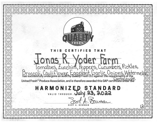 Yoder Family Produce – Tusc County Farmer's Market